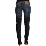 Acht Blue Washed Cotton Low Waist Skinny Denim Jeans PAN71232-26