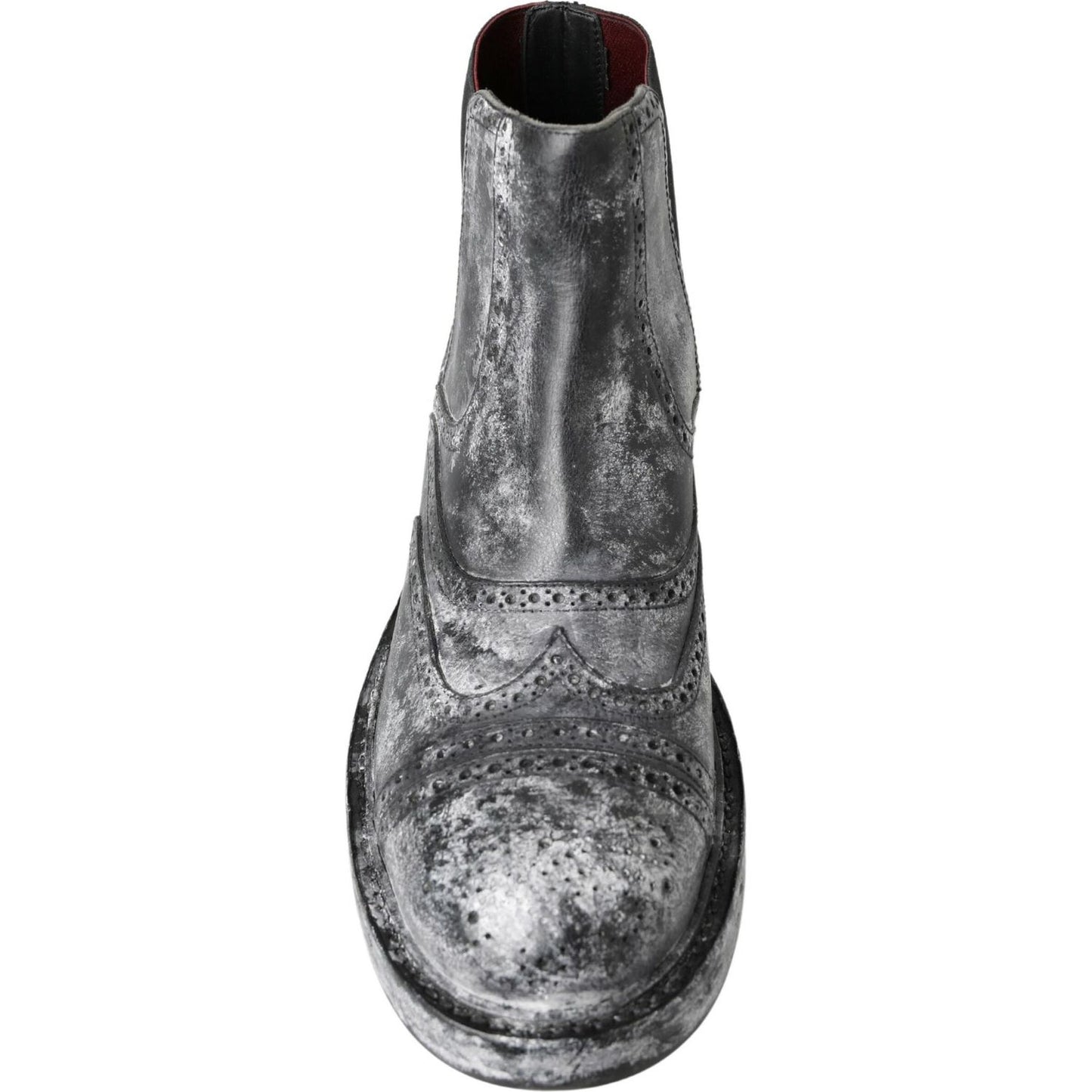 Dolce & Gabbana Elegant Black Faded Chelsea Ankle Boots Dolce & Gabbana Dim Gray