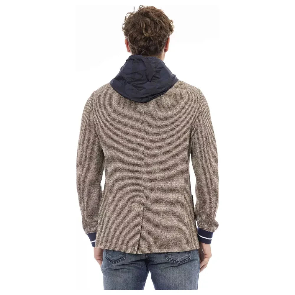 Distretto12 Chic Waterproof Hooded Fabric Jacket Distretto12 Dim Gray