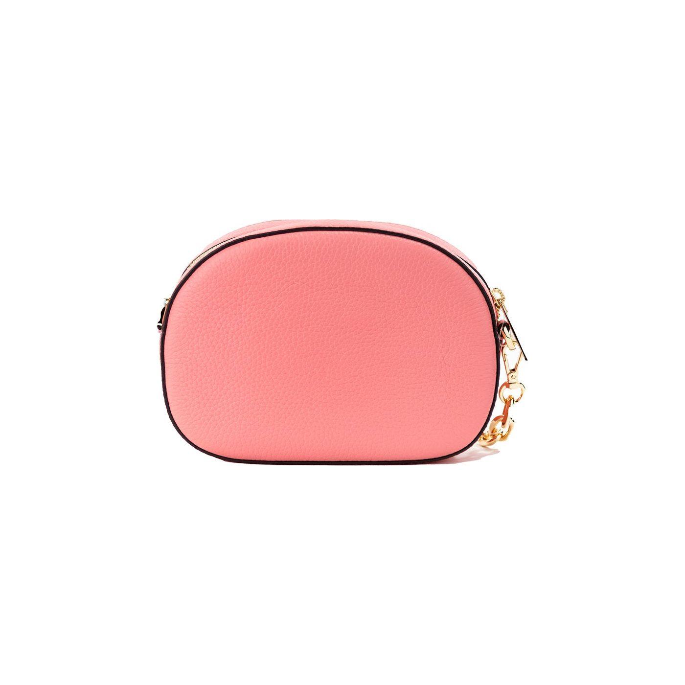Michael Kors Jet Set Glam Tea Rose Leather Oval Crossbody Handbag Purse Michael Kors Light Coral