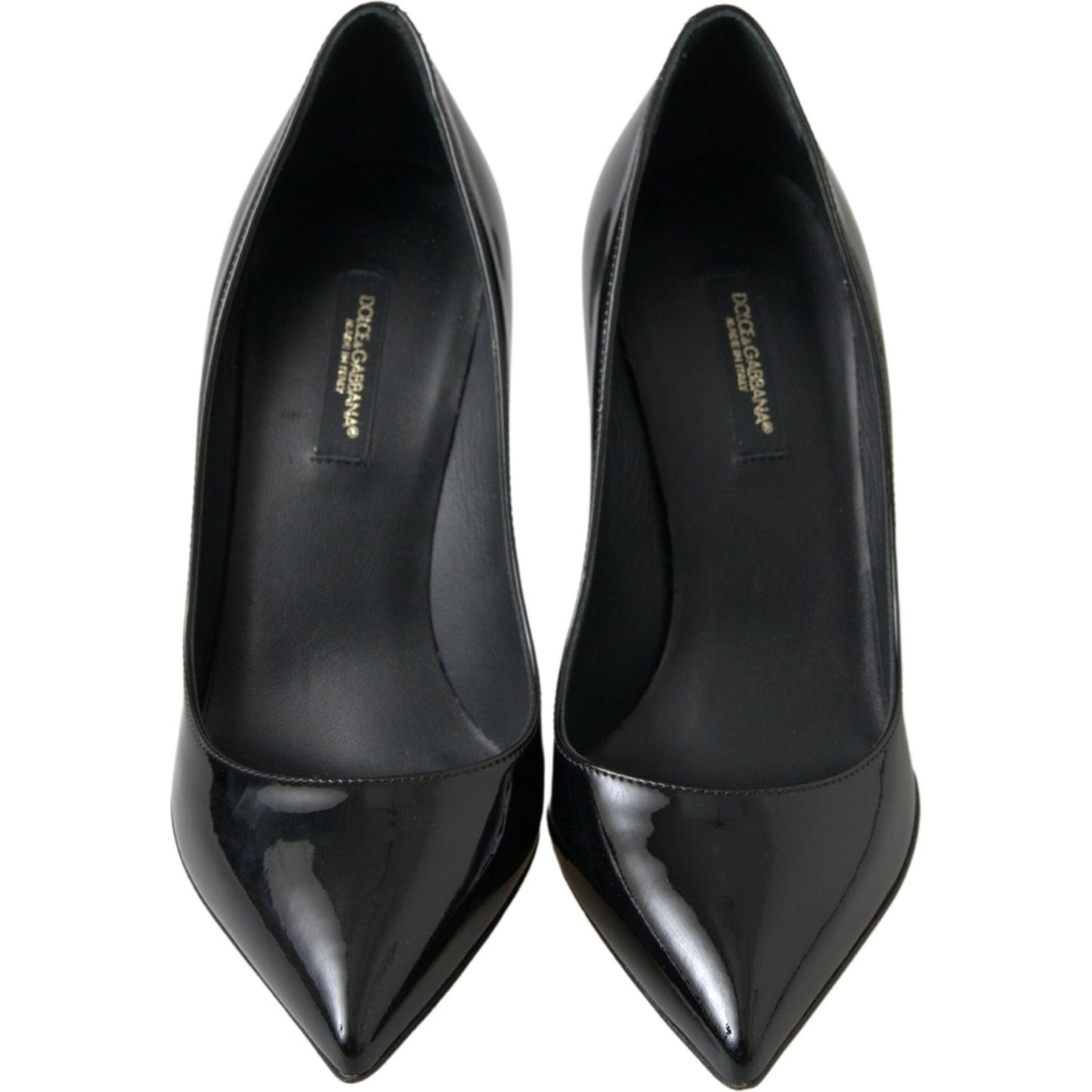 Dolce & Gabbana Black Patent Leather High Heels Pumps Shoes LA10243-35.5