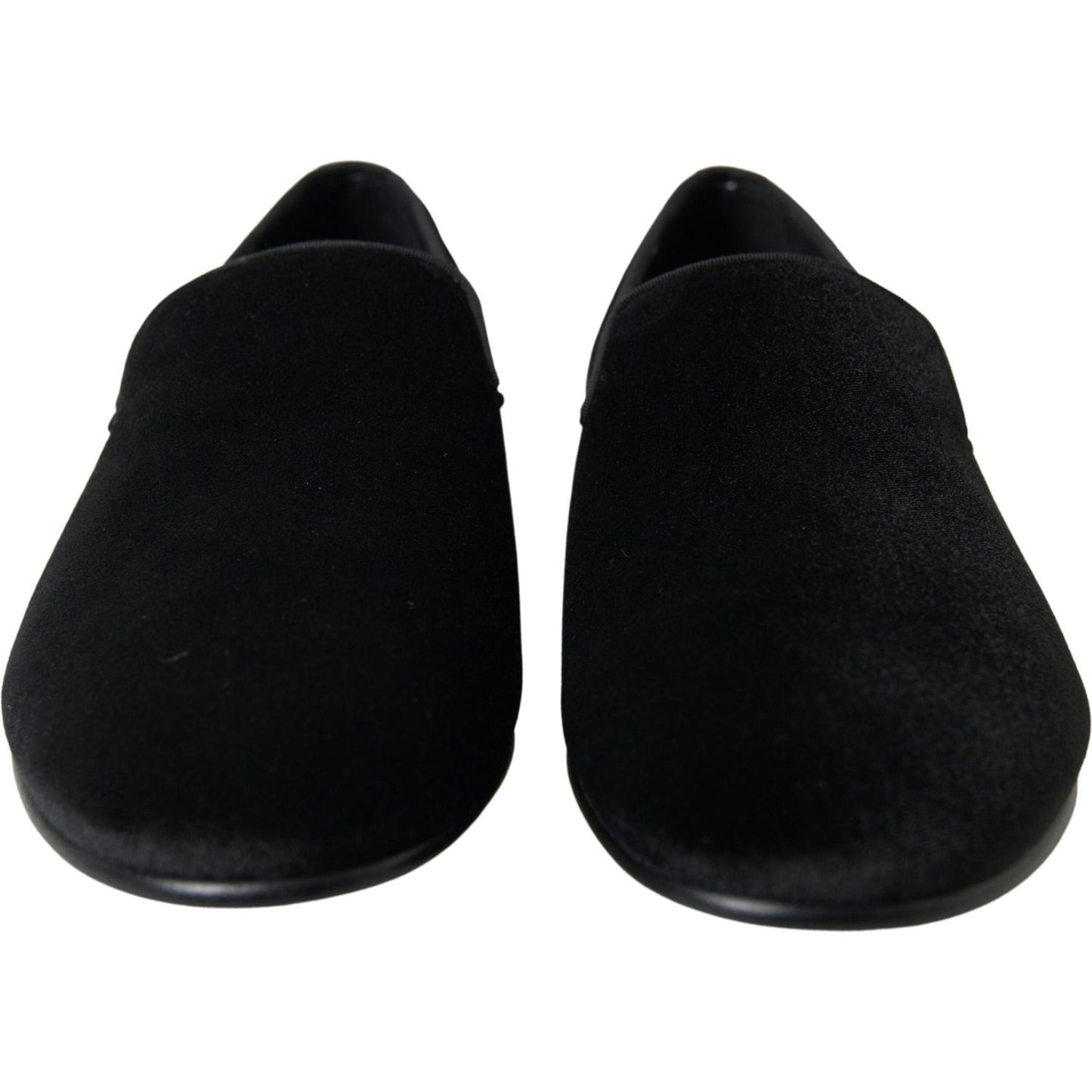 Dolce & Gabbana Elegant Velvet Black Loafers for Men