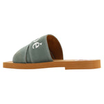 Chloé Elegant Forest Green Cotton Slides 7614027013016