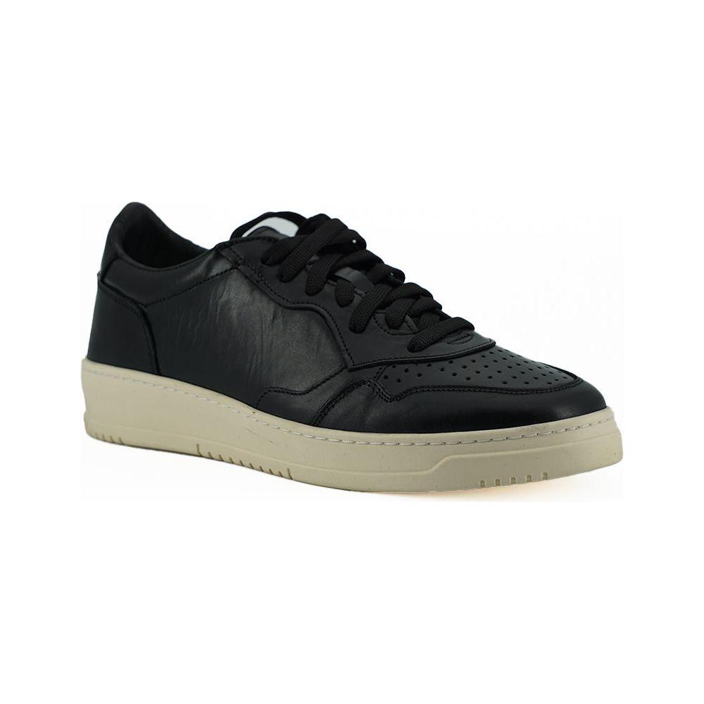 Saxone of Scotland Elegant Black Leather Sneakers - Unisex Style Saxone of Scotland Dark Slate Gray