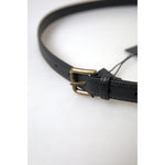 Dolce & Gabbana Black Leather Gold Metal Buckle Men Belt BEL9021-100