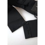 Dolce & Gabbana Black Crystal Brass Wide Waist Runway Belt WMB296-46