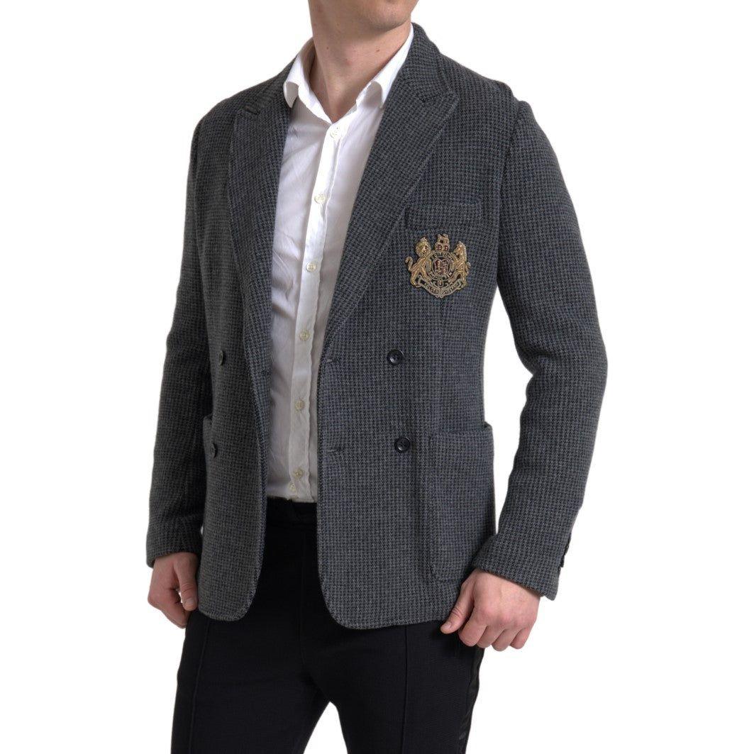 Dolce & Gabbana Elegant Slim Fit Cashmere Blazer Dolce & Gabbana Dark Slate Gray