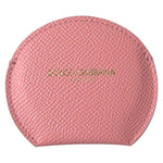 Dolce & Gabbana Pink Calfskin Leather Round Mirror Holder smy101199