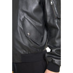 Dolce & Gabbana Black Leather Blouson Full Zip Bomber Jacket JKT3659-44