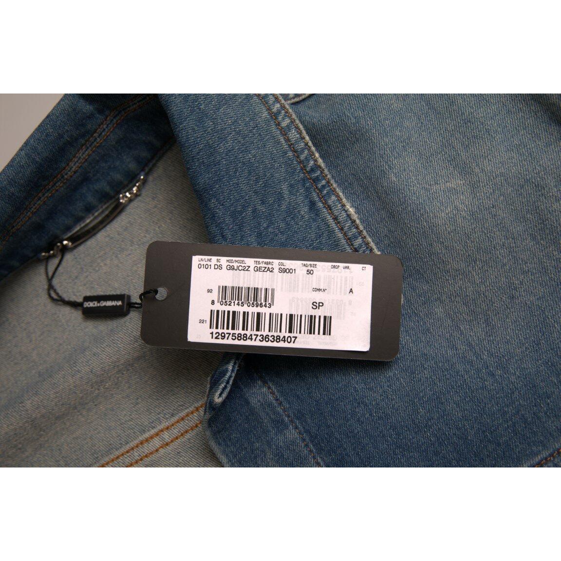 Dolce & Gabbana Elegant Blue Denim Stretch Jacket Dolce & Gabbana Dark Slate Gray