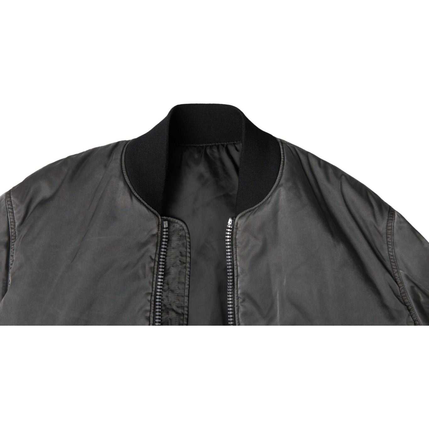 MM6 Maison Margiela Elegant Gray Bomber Jacket Full Zip Closure MM6 Maison Margiela Dark Slate Gray