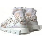 Dolce & Gabbana White Beige Sorrento Socks Sneakers Shoes LA10217-37