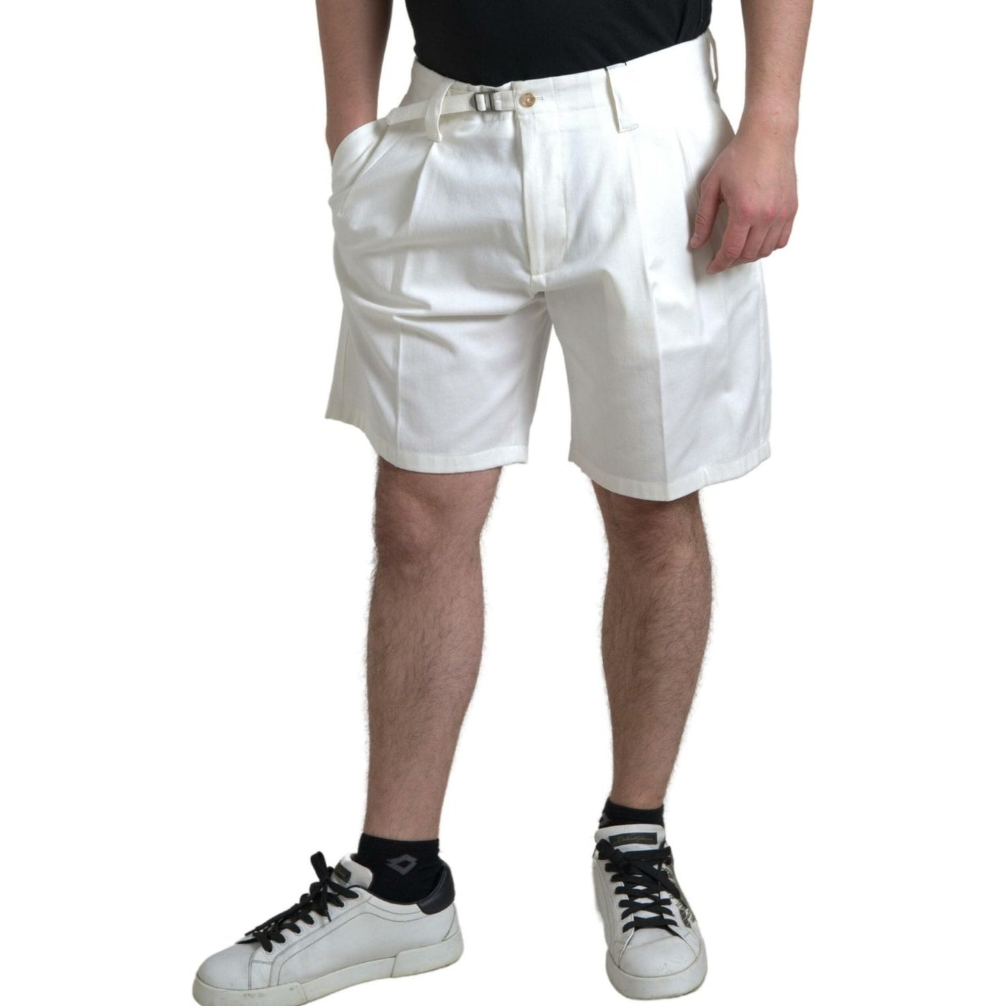 Dolce & Gabbana Elegant White Bermuda Denim Shorts Dolce & Gabbana Gray