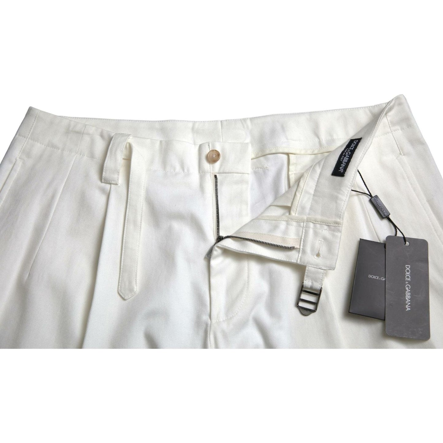 Dolce & Gabbana Elegant White Bermuda Denim Shorts Dolce & Gabbana Light Gray