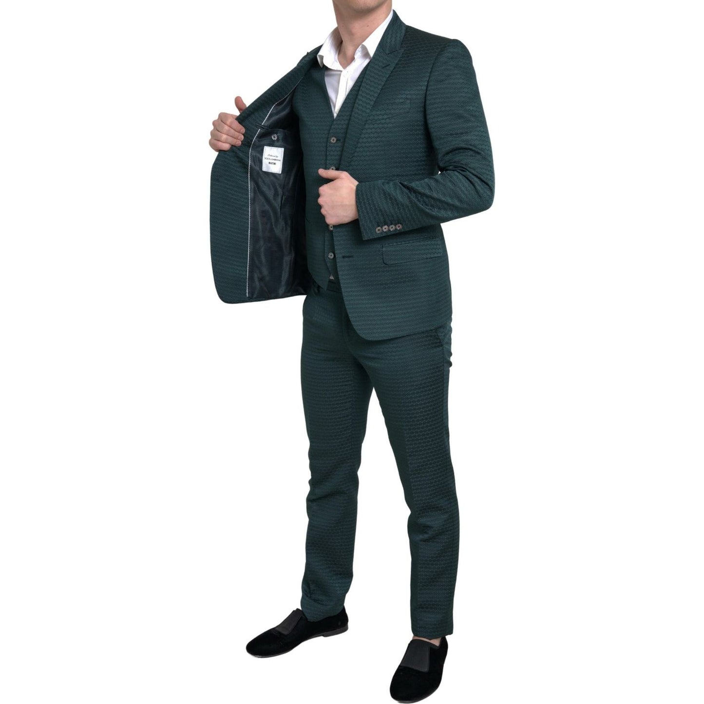 Dolce & Gabbana Emerald Elegance Slim Fit 3-Piece Suit Dolce & Gabbana Dark Slate Gray