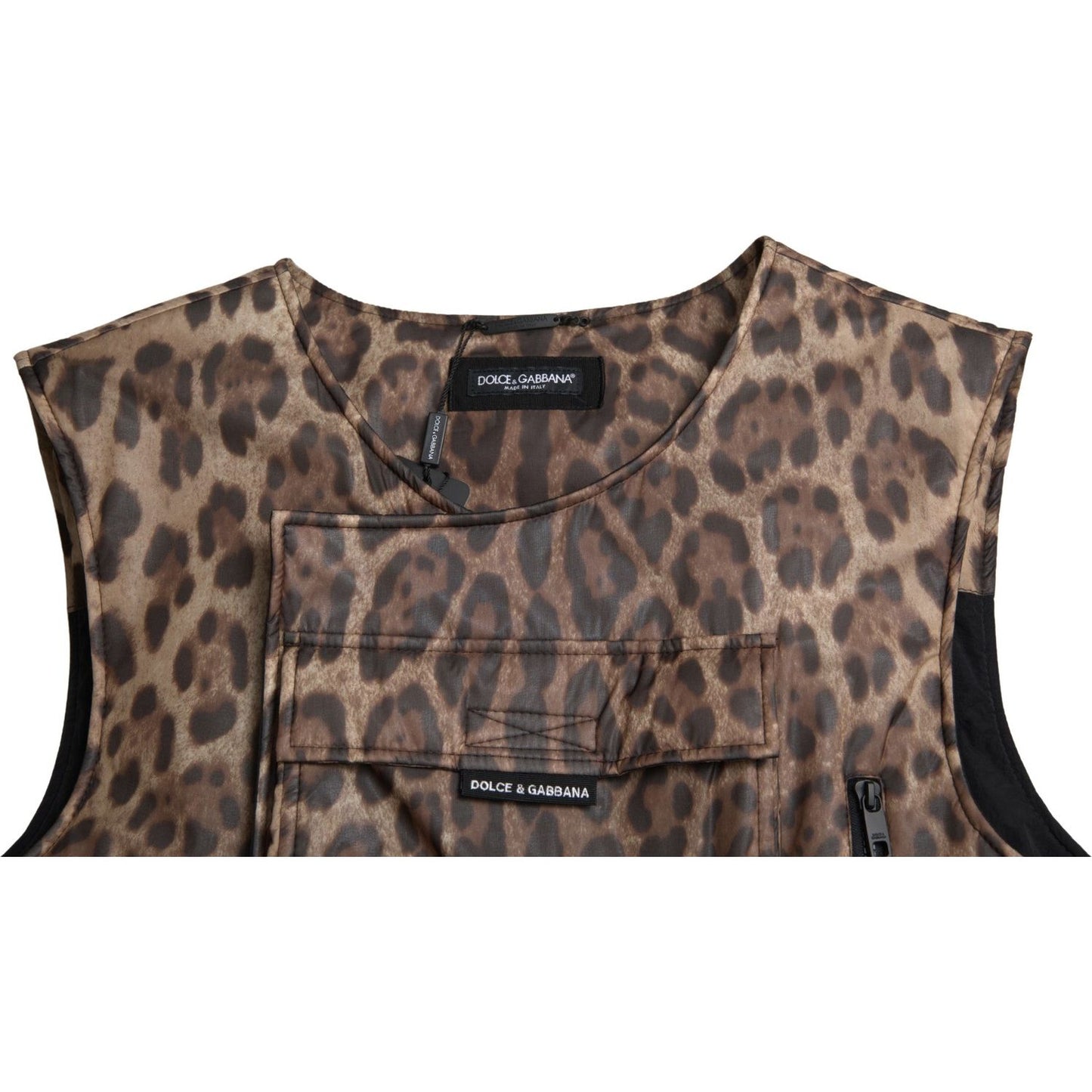 Dolce & Gabbana Silk Leopard Vest Exclusive Sportswear Dolce & Gabbana Dim Gray