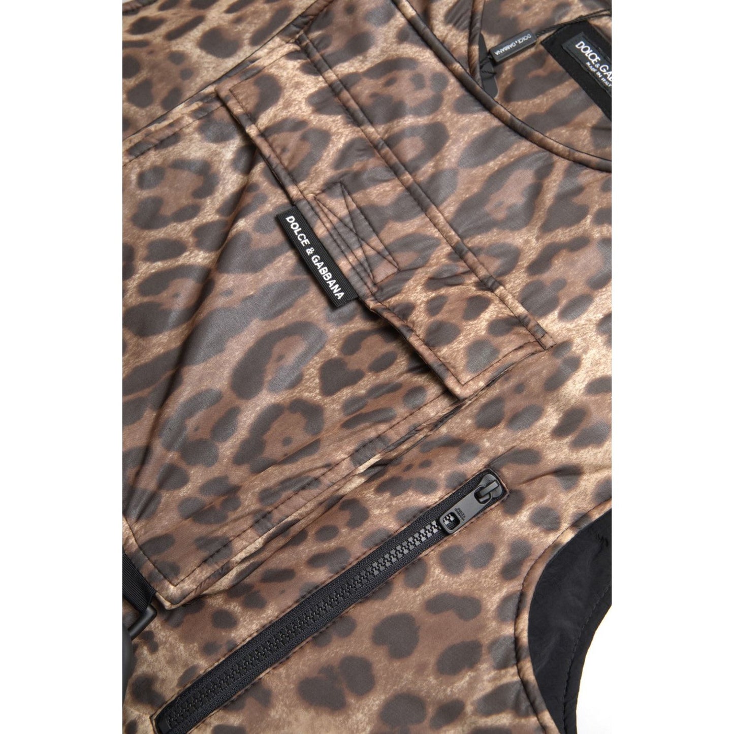 Dolce & Gabbana Silk Leopard Vest Exclusive Sportswear Dolce & Gabbana Dim Gray
