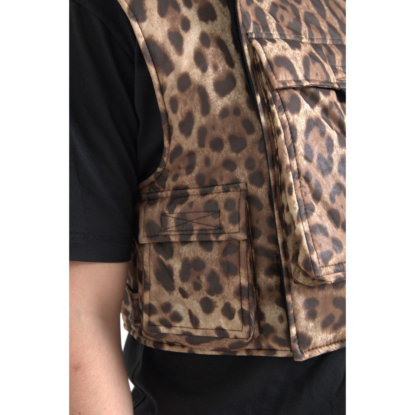 Dolce & Gabbana Silk Leopard Vest Exclusive Sportswear Dolce & Gabbana Dark Slate Gray