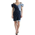 Dolce & Gabbana Blue Patchwork Two Tone Denim Mini Dress DR281102