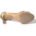 Dolce & Gabbana Gold Satin Ankle Strap Crystal Sandals Shoes LA10358-37