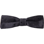 Dolce & Gabbana Blue Polka Dot Silk Adjustable Neck Men Papillon Bow Tie FT3810