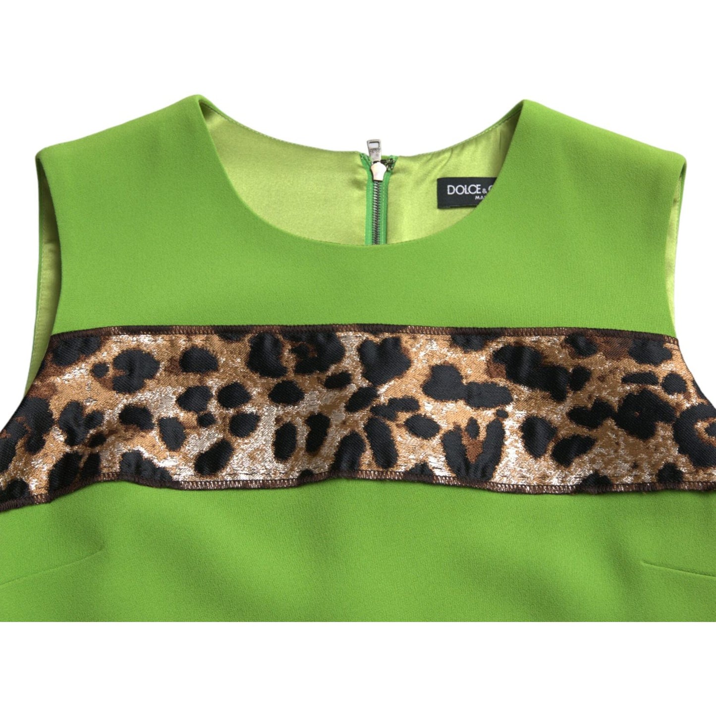 Dolce & Gabbana Apple Green Sleeveless Panelled Shift Dress DR281015-38