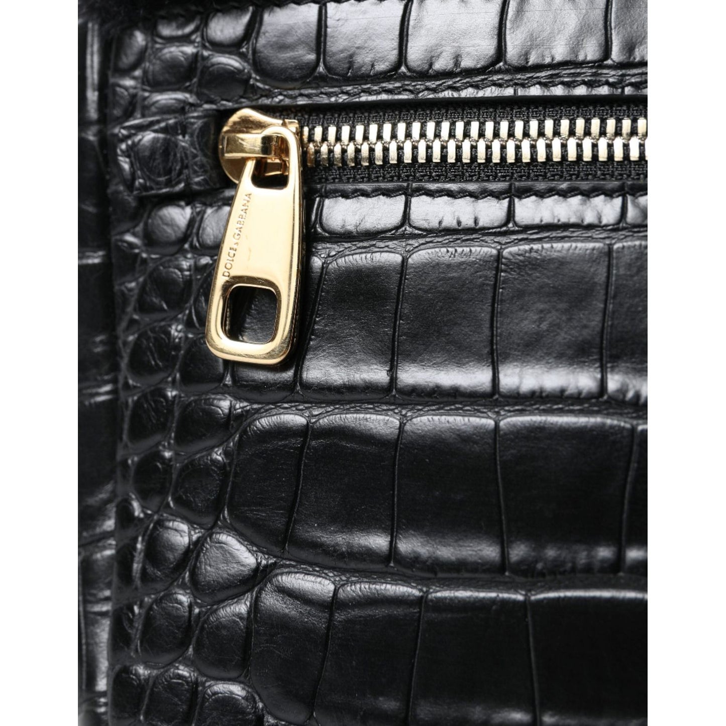 Dolce & Gabbana Exquisite Croc-Embossed Panther Shoulder Bag Dolce & Gabbana Dark Slate Gray