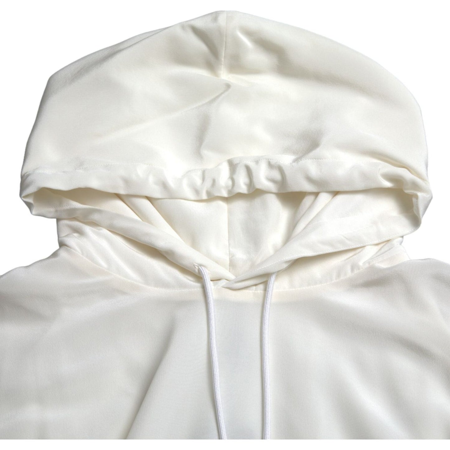 Dolce & Gabbana Elegant Floral Silk Hooded Pullover Dolce & Gabbana Light Gray