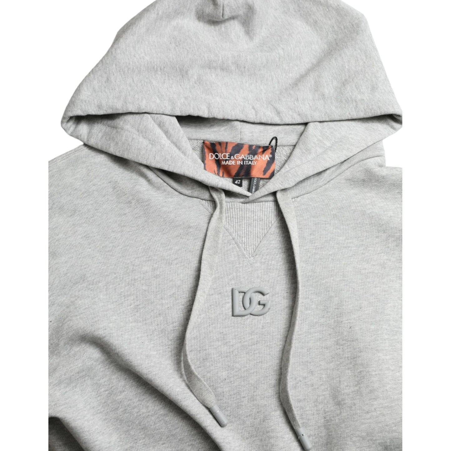 Dolce & Gabbana Chic Gray Logo Hooded Cotton Sweater Dolce & Gabbana Gray
