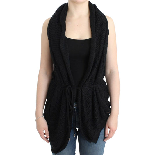 Costume National Black sleeveless knitted cardigan