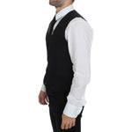 Dolce & Gabbana Black Wool Formal Dress Vest Gilet Jacket VES10037-1