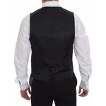 Dolce & Gabbana Gray Slim Fit Button Front Dress Formal Vest GSS10419-1