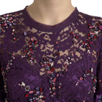 Dolce & Gabbana Purple floral lace crystal embedded dress GSD12637-1