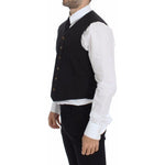 Dolce & Gabbana Black Cotton Viscose Dress Vest Blazer VES10076-4