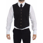 Dolce & Gabbana Black Cotton Viscose Dress Vest Blazer VES10076-4