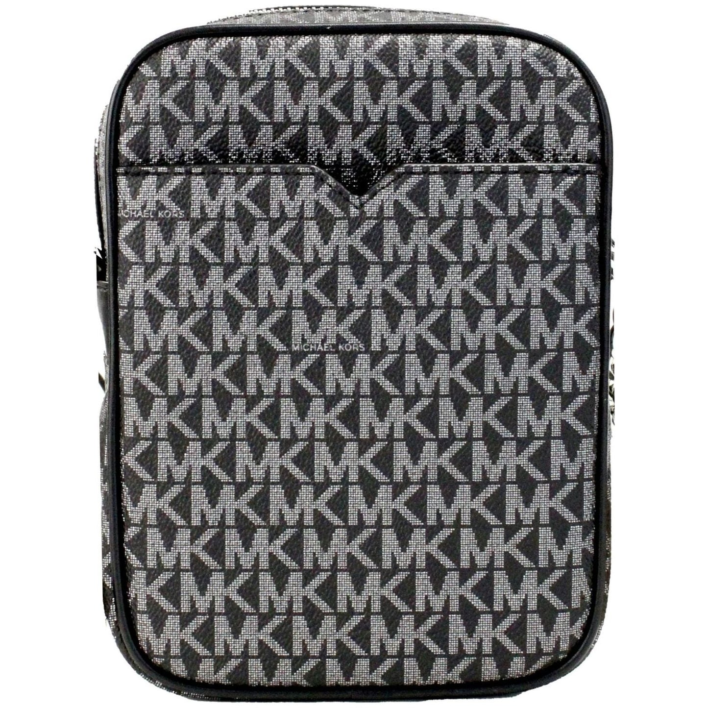 Michael Kors Black Silver PVC Flight Leather North South Chain Crossbody Bag Michael Kors Dark Slate Gray