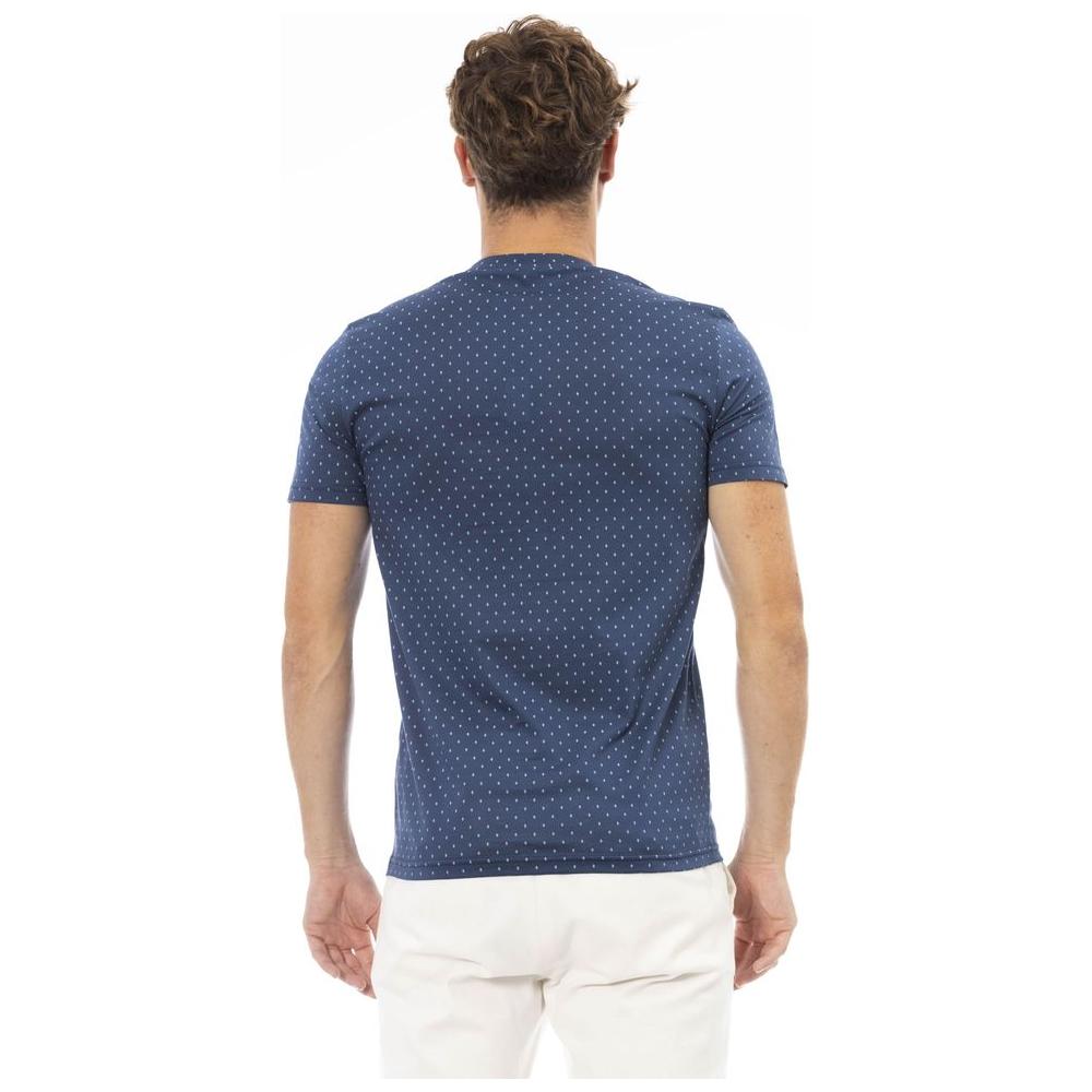Baldinini Trend Blue Cotton Men's T-Shirt Baldinini Trend Light Gray