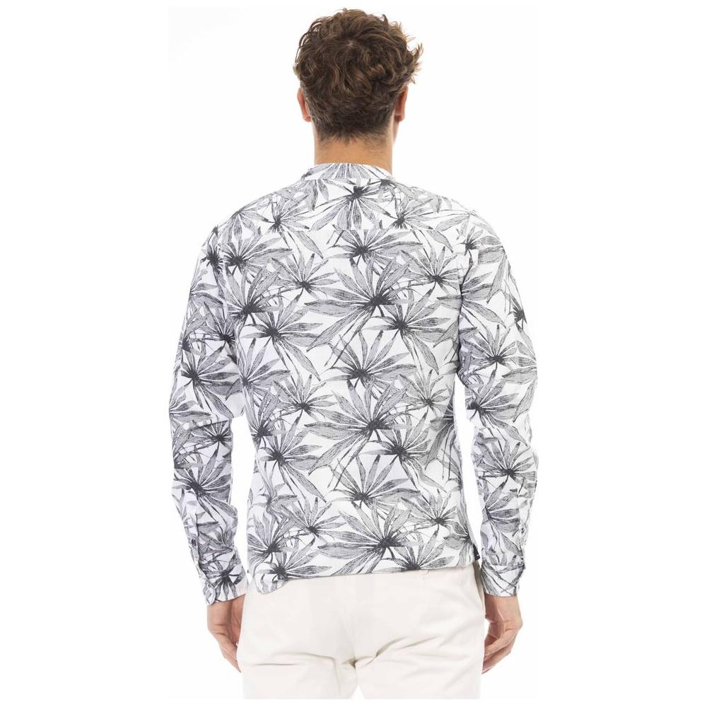 Baldinini Trend Gray Cotton Men Shirt Baldinini Trend Light Gray
