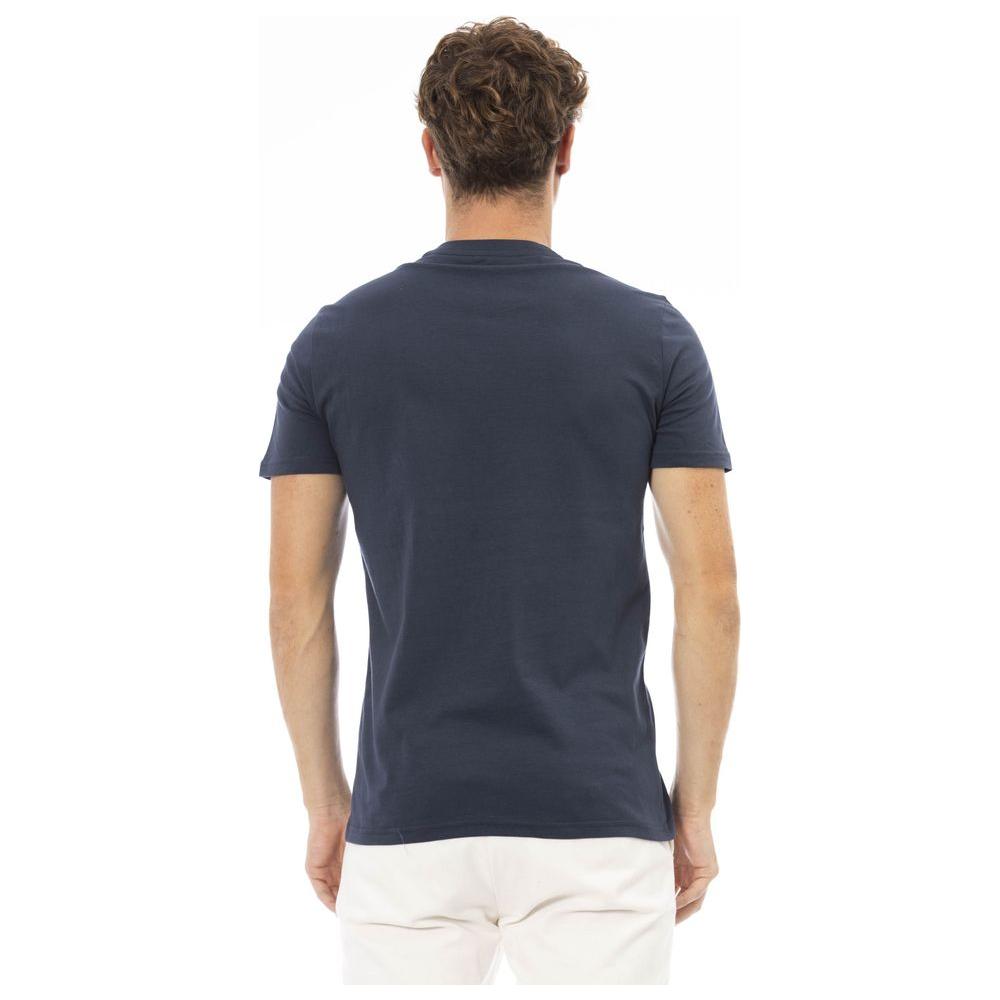 Baldinini Trend Blue Cotton Men T-Shirt Baldinini Trend Dark Slate Gray