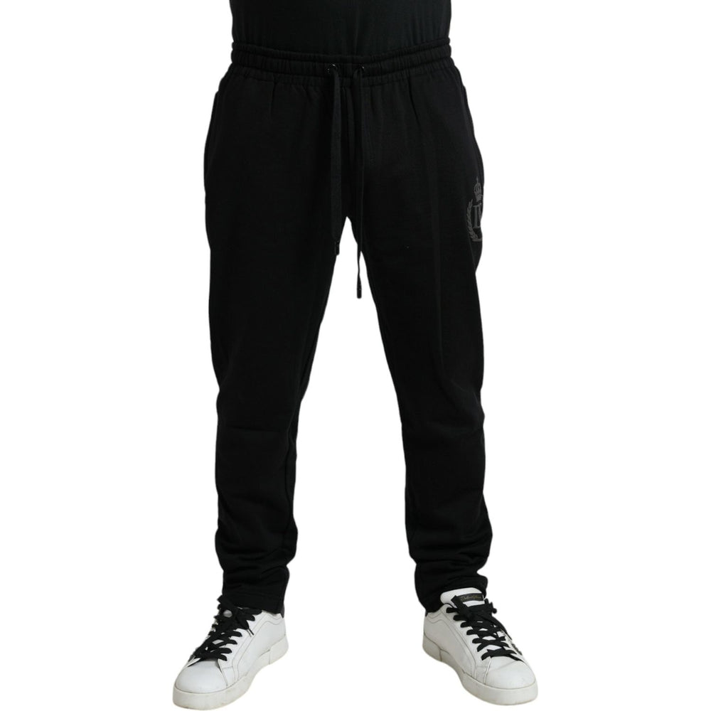 Dolce & Gabbana Black Cotton Logo Jogger Men Sweatpants Pants PAN75087-54