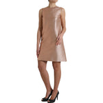 Dolce & Gabbana Pink Jacquard Sleeveless Shift Mini Dress DR28979-40