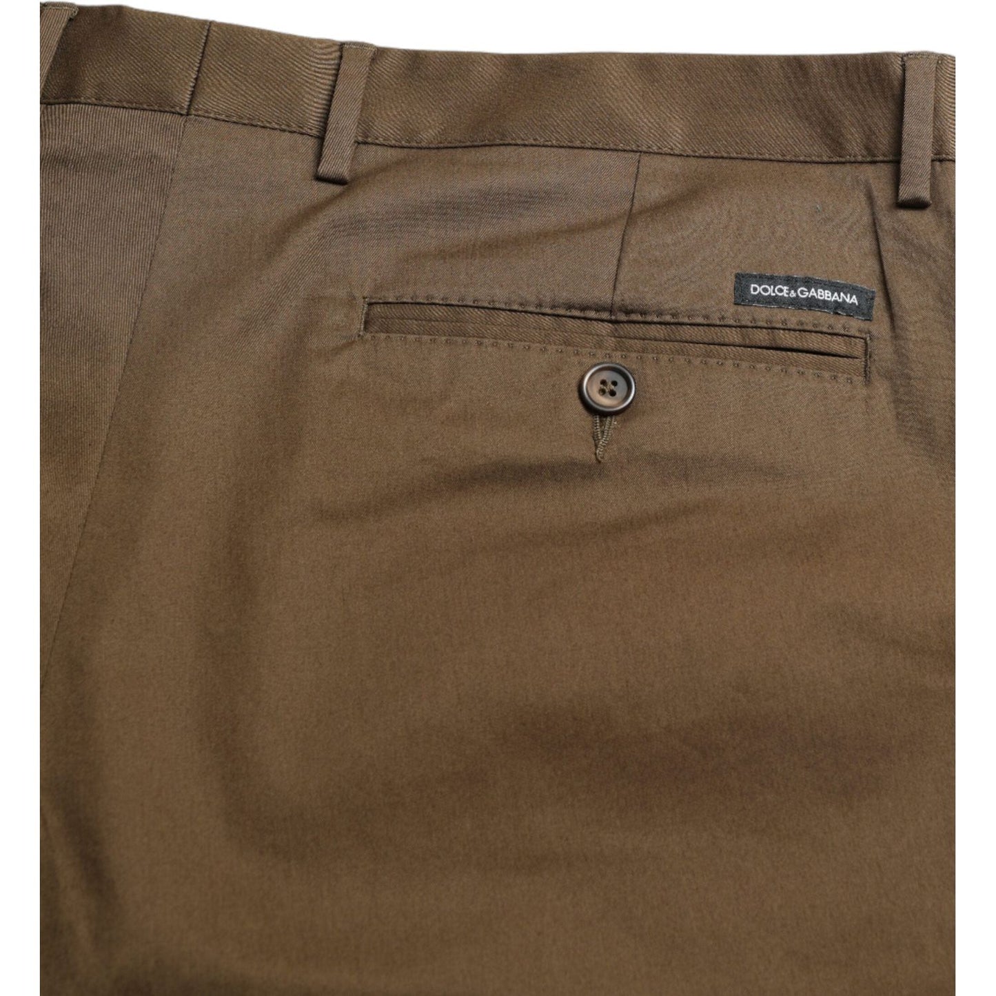 Dolce & Gabbana Chic Brown Bermuda Shorts with Logo Detail Dolce & Gabbana Dark Olive Green