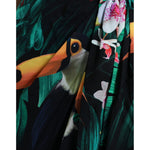 Dolce & Gabbana Green Tropical Jungle Print One Shoulder Midi Dress DR28958-42