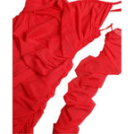 Dolce & Gabbana Red Nylon Stretch Cut Out Midi Dress