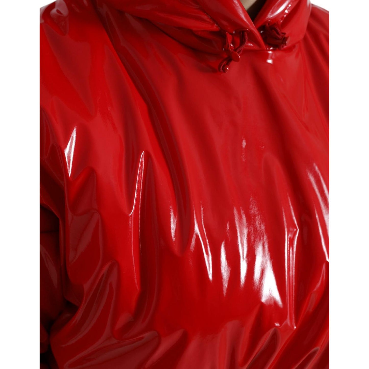 Dolce & Gabbana Chic Shiny Red Cropped Jacket Dolce & Gabbana Dark Red