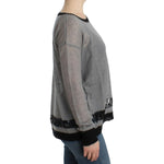 Costume National Gray embellished asymmetric sweater SIG12049-1