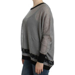 Costume National Gray embellished asymmetric sweater SIG12049-1