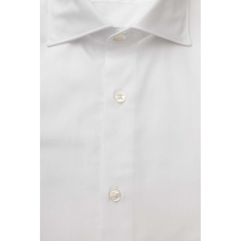 Bagutta White Cotton Men's Shirt Bagutta Light Gray