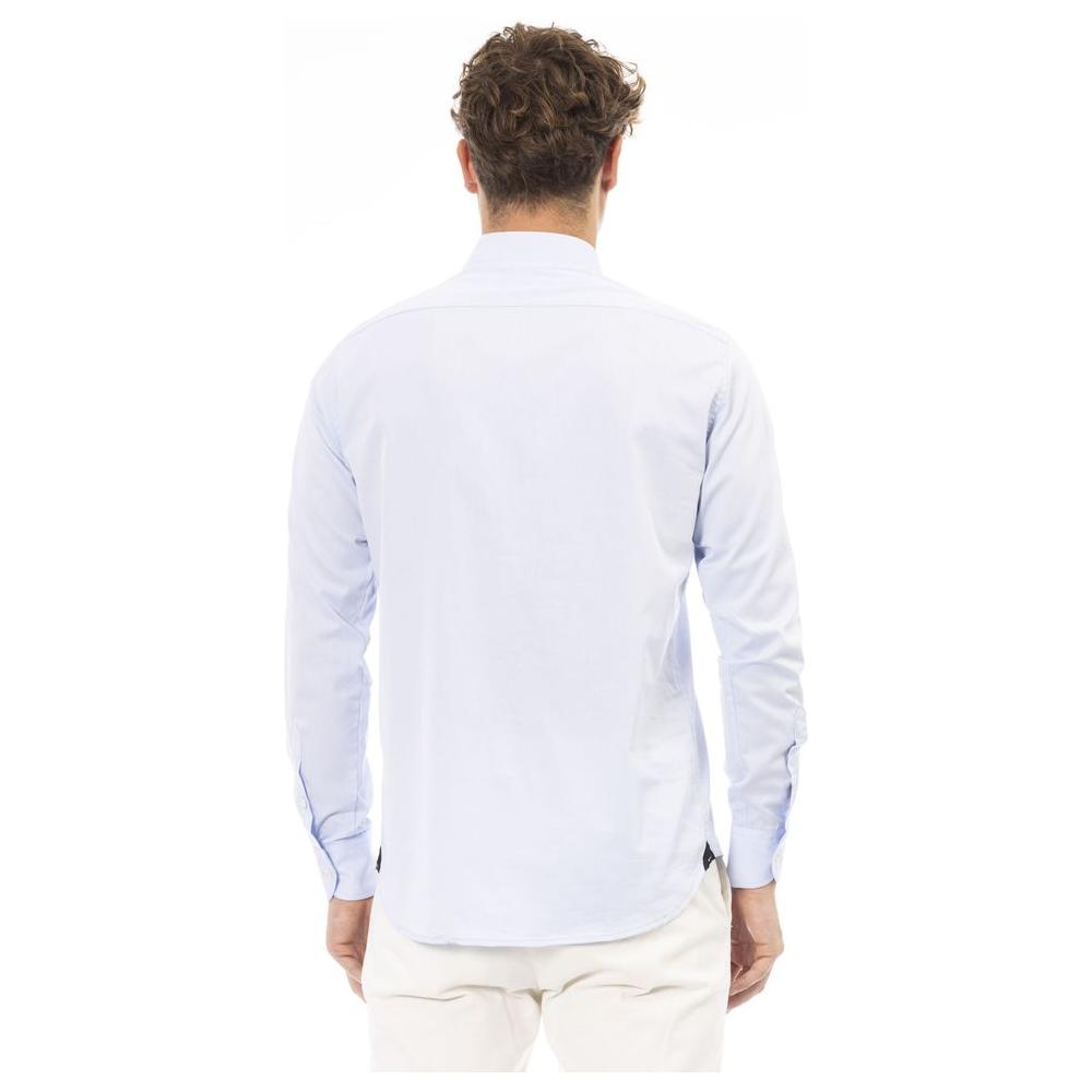 Baldinini Trend Light Blue Cotton Men Shirt Baldinini Trend Lavender