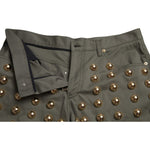 Dolce & Gabbana Green Embellished Cotton High Waist Hot Pants Shorts PAN74900-40